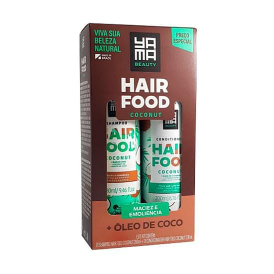 Bodegamix. Kit shampoo+condicionador yama hair food coconut 280+200ml